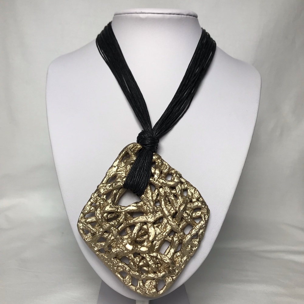 Oversized Geometric Hammered Necklace